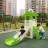 OK PLAY Little Tree House Playground Playset | with Slide & Basketball Hoop for Kids | Perfect for Home & School Safe & Modern Design